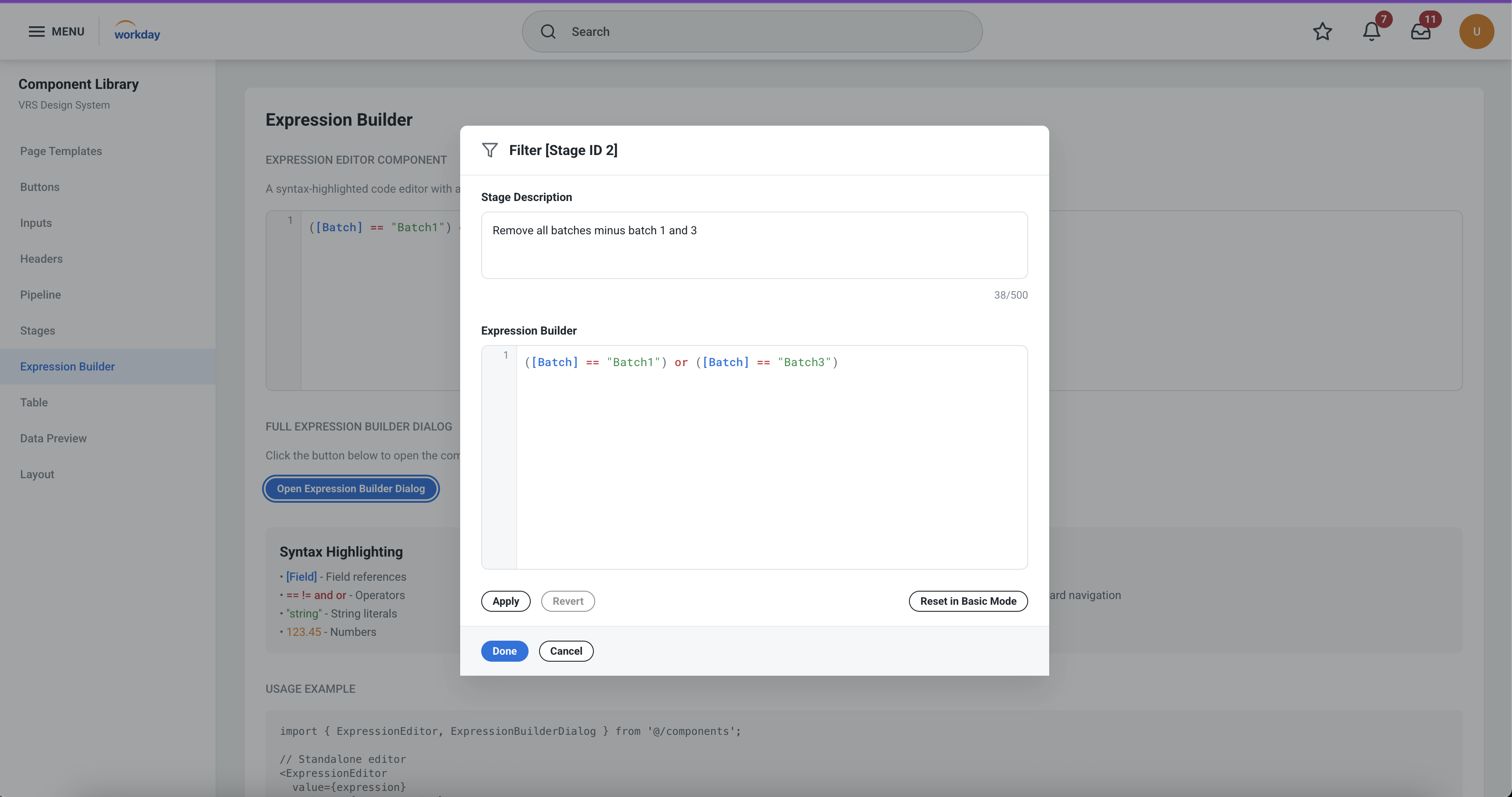 Expression Builder Component