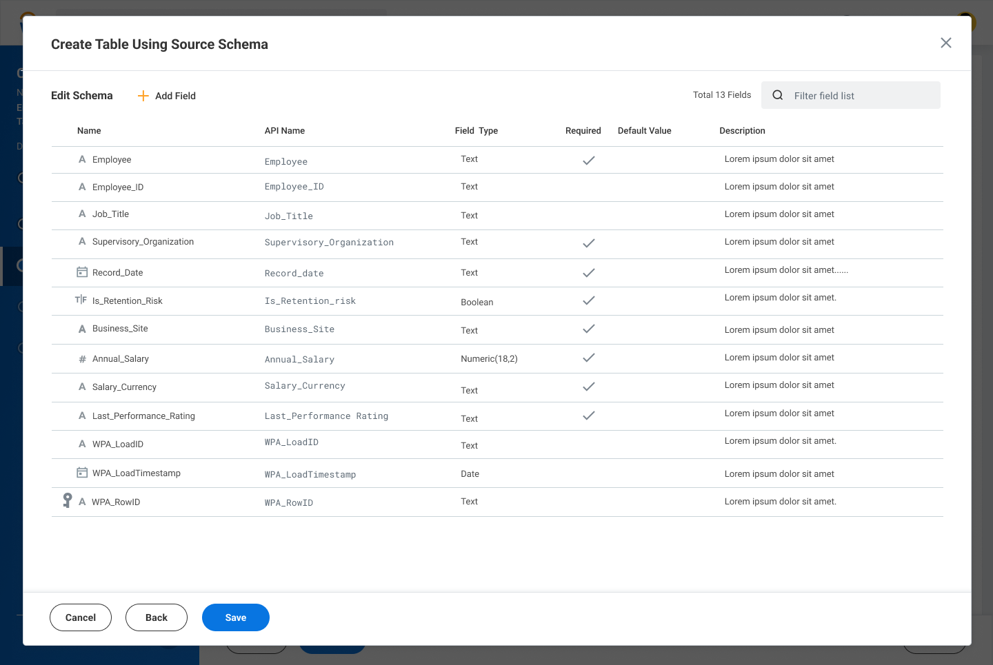 Schema editing with existing data