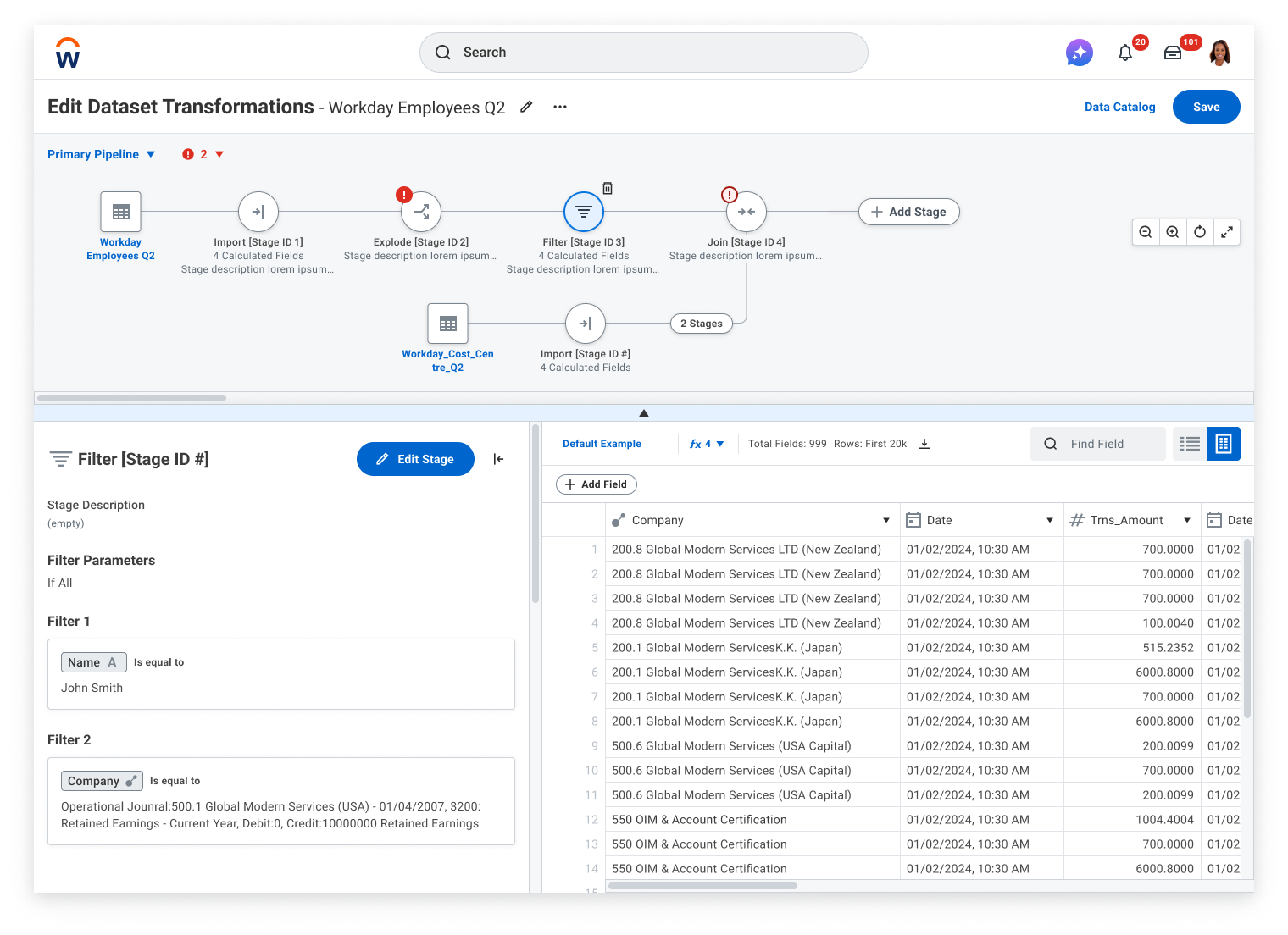 Transform Canvas Visual Pipeline Editor