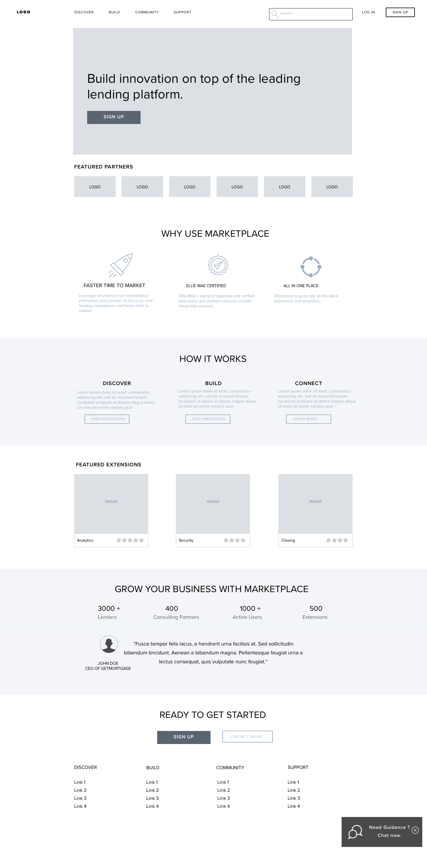 Marketplace Home Screen